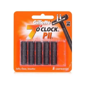 Lames Gillette 7 O’Clock PII – Compatibles GII (Pack de 5 recharges)